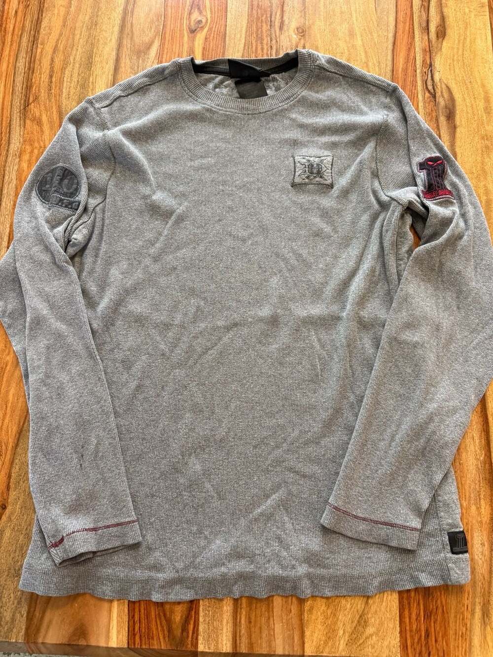 Y2K Harley-Davidson Gray Long Sleeve Thermal Shirt Size L